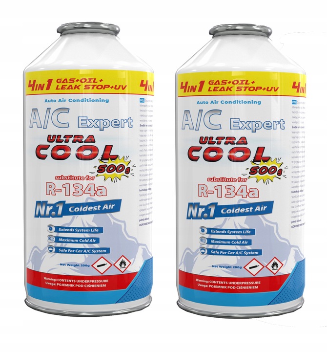 2x 4w1 olej, uszczelniacz, barwnik, czynnik do nabijania klimatyzacji R134A