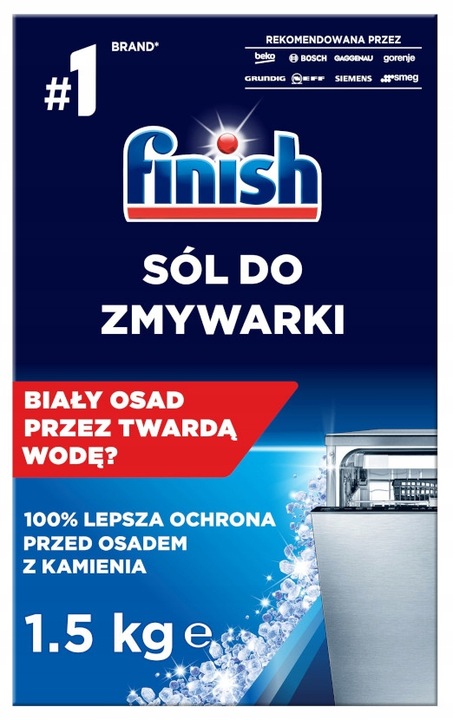Zestaw Finish do zmywarki Sól 1,5 kg + Nabłyszczacz 400 ml + Czyścik