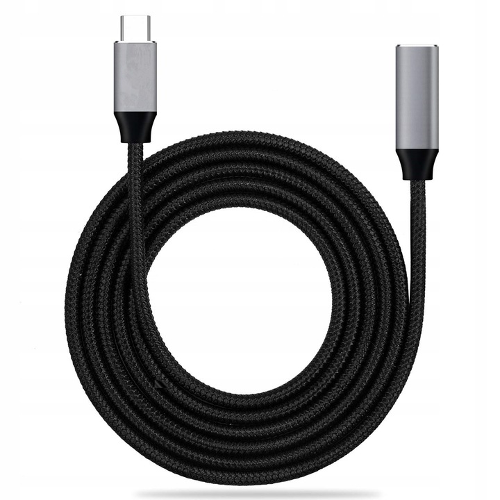 Kabel Przedłużacz USB-C 3.1 Thunderbolt 3 100W 5A 4K do 10Gbps Oplot 3m