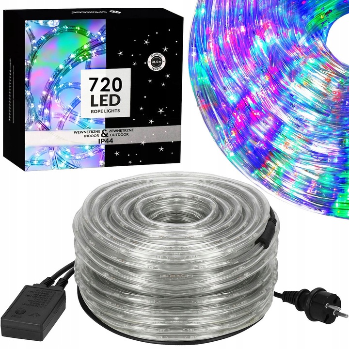 LAMPKI CHOINKOWE WĄŻ 720LED 30m MULTI ZEWNĘTRZNY PROGRAMATOR MULTIKOLOR