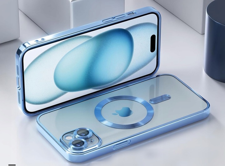 Etui CASE do iPhone 15 WZMACNIANE 360° do MagSafe SILIKONOWE + 2szt SZKŁO