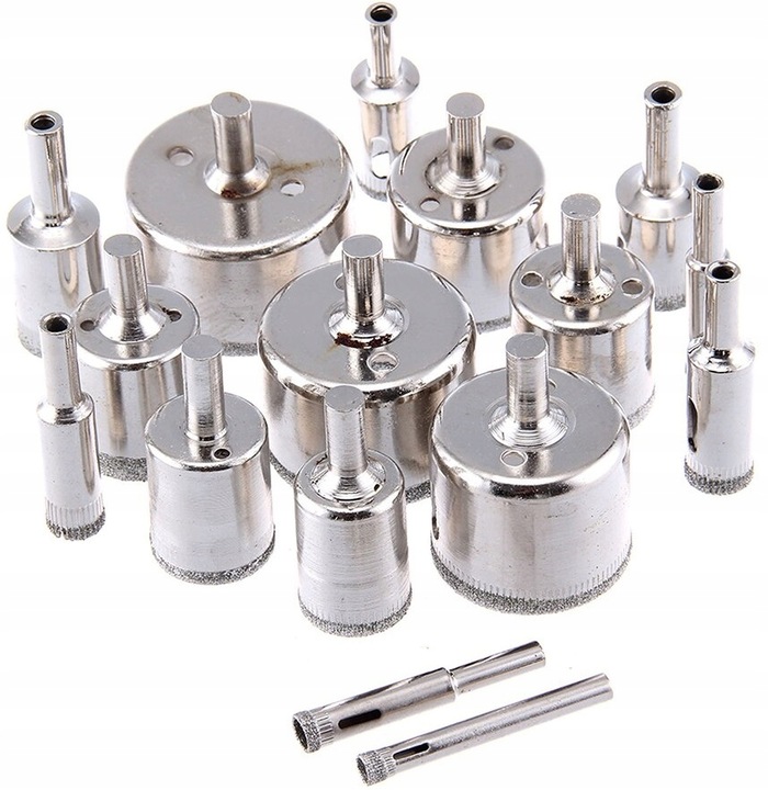 Otwornice diamentowe gres płytki 16 szt 6-68mm MTA