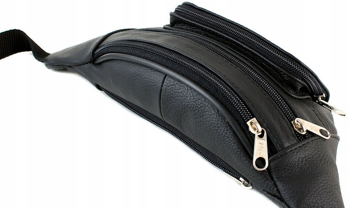 SASZETKA męska nerka biodrowa z paskiem Skóra