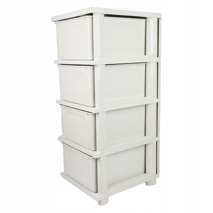 KOMODA Z SZUFLADAMI PLASTIKOWA ECRU WOLNOSTOJĄCA REGAŁ ORGANIZER