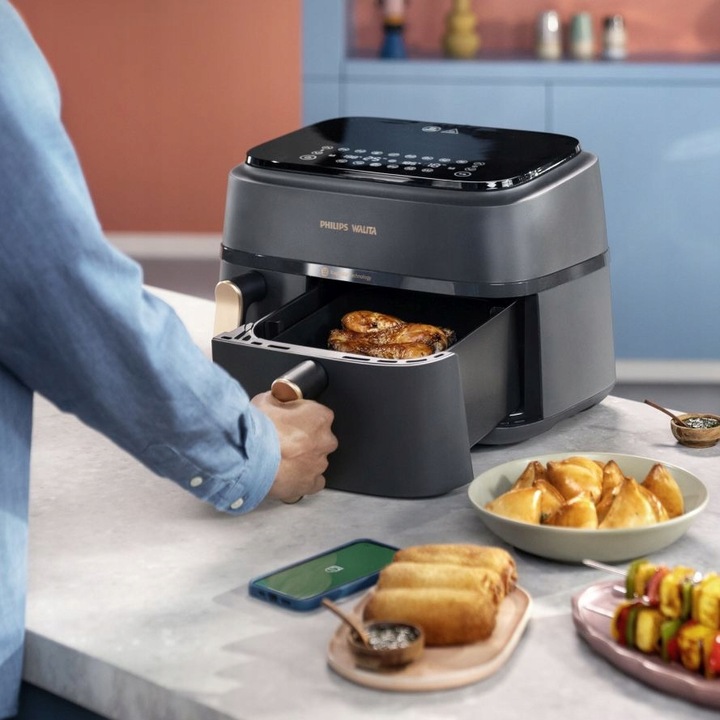 Frytkownica beztłuszczowa dwukomorowa Philips Ovi Airfryer 9l NA352/00