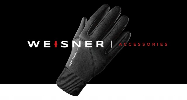 WEISNER GO | RĘKAWICZKI CZARNE MĘSKIE ZIMOWE SAMOCHODOWE ROWEROWE