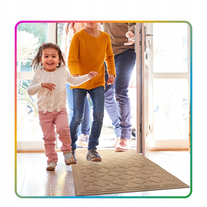 Wycieraczka Pod Drzwi Tekstylna 60x90 Beżowa 3D Duża Wejściowa