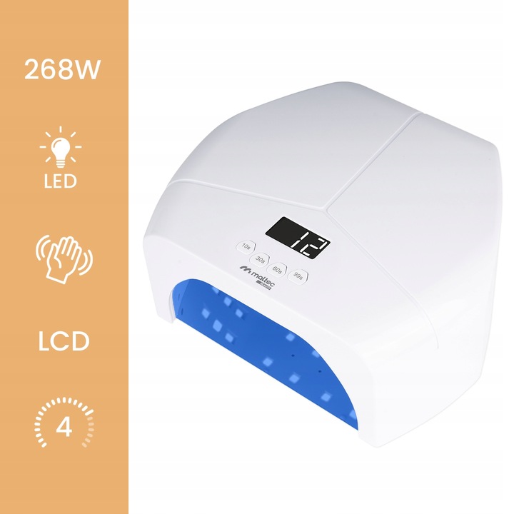 LAMPA DO PAZNOKCI UV DUAL LED DO HYBRYD ŻELI MANICURE PEDICURE 268W LUSTRO