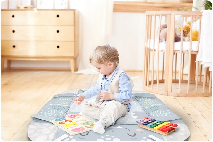 MATA EDUKACYJNA RICOKIDS DLA NIEMOWLĄT DUŻA INTERAKTYWNA + GRATIS PODUSZKA