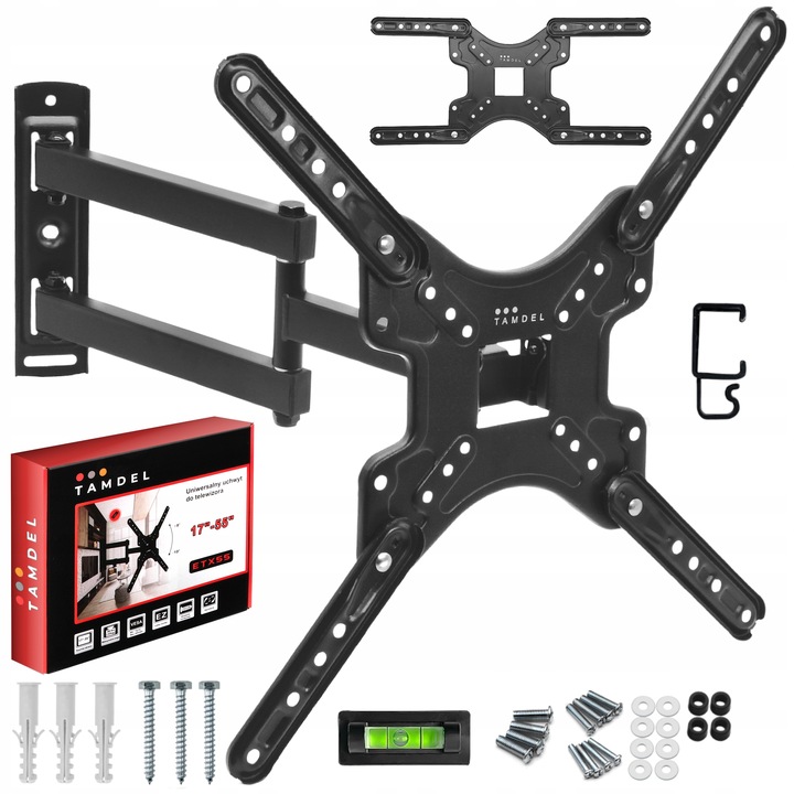 Uchwyt do Telewizora 17-55 cali Obrotowy Długie Ramię 42cm Wieszak TV