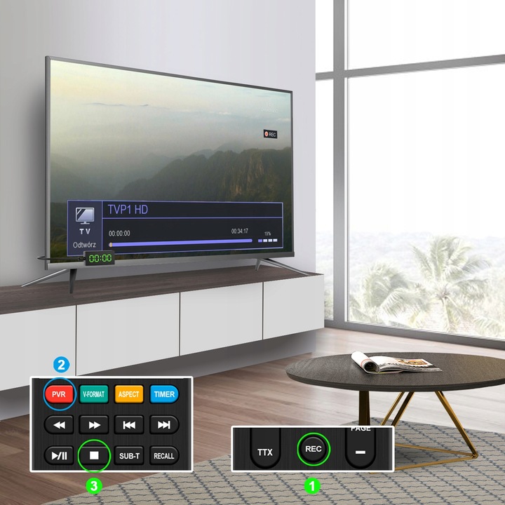 Tuner dekoder dvbt2 hevc mini stick tv naziemnej