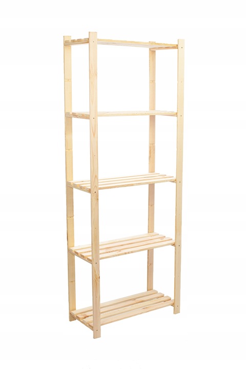 Regał drewniany biurowy garażowy do spiżarni 5 półek 170x80x28,5