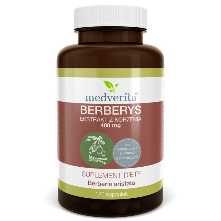 BERBERYS ekstrakt korzeń 400mg berberyna 120 kaps.