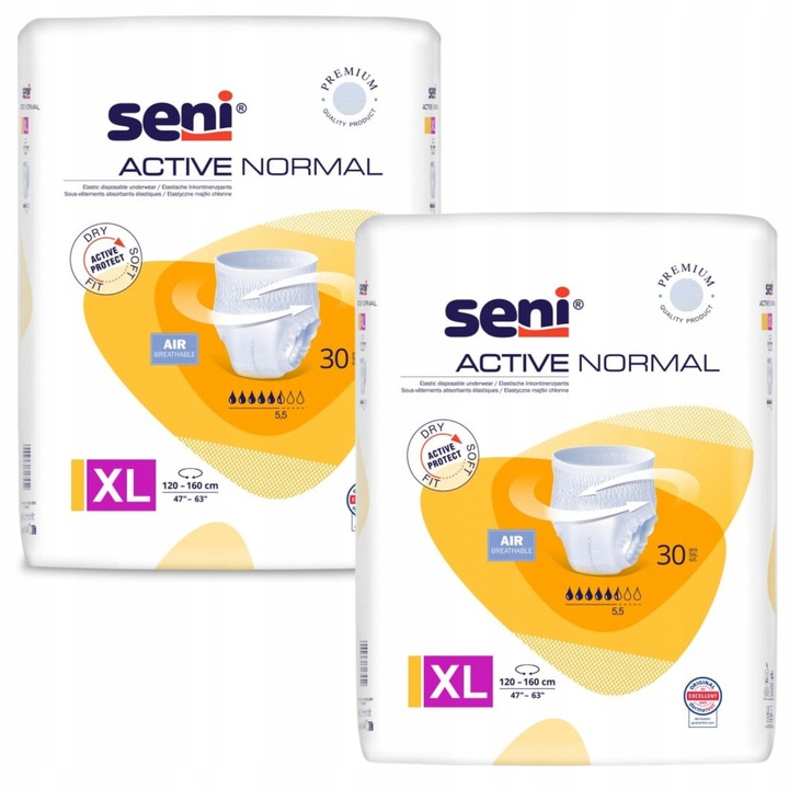 ZESTAW SENI ACTIVE NORMAL XL EXTRA LARGE majtki chłonne 30szt
