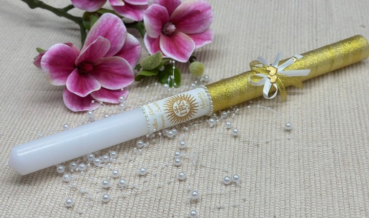 ŚWIECA KOMUNIJNA NA KOMUNIĘ DO KOMUNII IMIĘ DATA