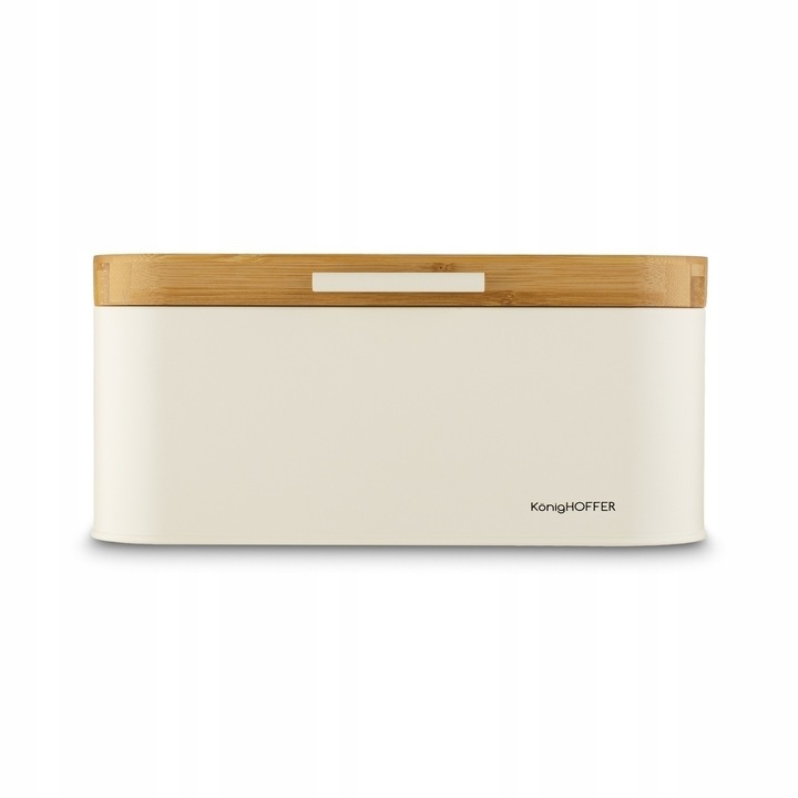 CHLEBAK STALOWY Pokrywa BAMBUSOWA POJEMNIK na PIECZYWO CHLEB BUŁKI