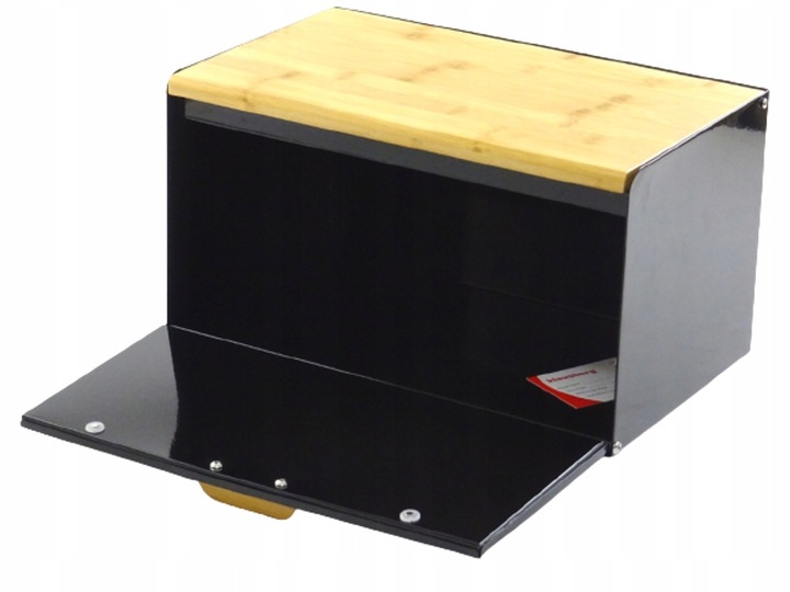 CHLEBAK NA PIECZYWO BUŁKI CHLEB POJEMNIK POJEMNY CZARNY BAMBUS DO KUCHNI