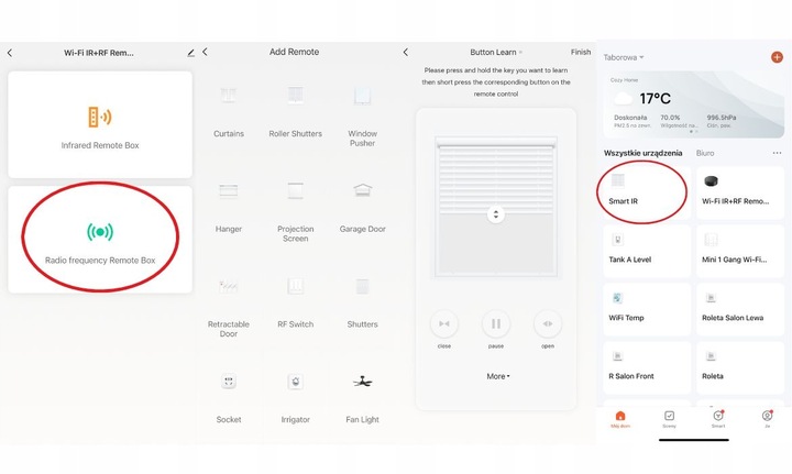 Pilot Kontroler IR RF WIFI sterownik rolet klimatyzacji radio Tuya Smart