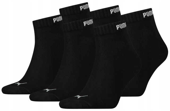 6 PAR PUMA SKARPETKI ZAKOSTKI CZARNE 39-42