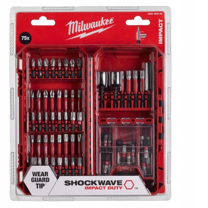 MILWAUKEE ZESTAW BITÓW UDAROWYCH PACKOUT 75szt
