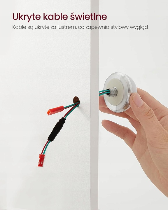 Toaletka z lustrem i oświetleniem led biała nowoczesna