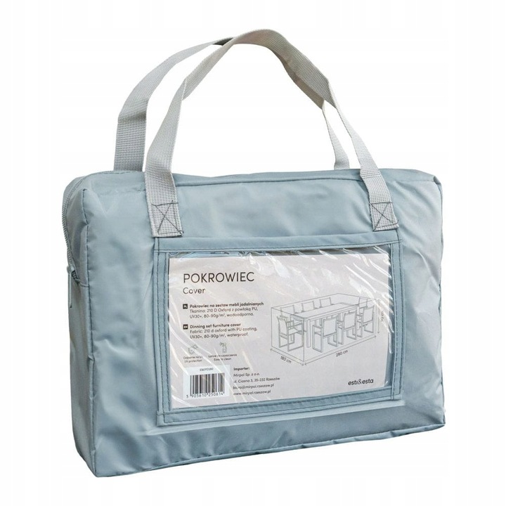 DUŻY POKROWIEC NA MEBLE OGRODOWE KAWOWE 280X180X100 CM ETUI NA ZESTAW