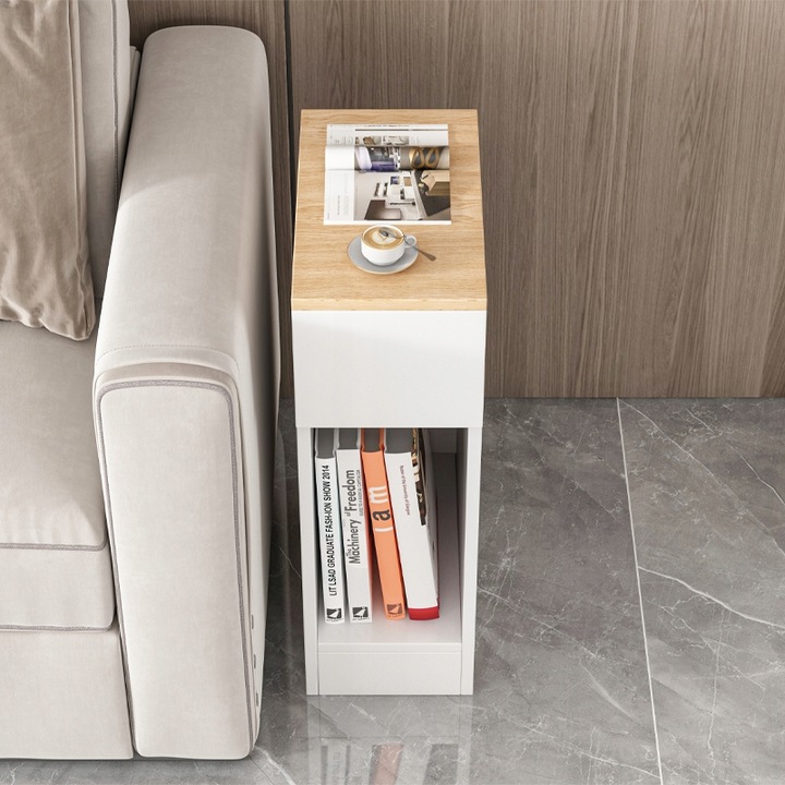 SZAFKA NOCNA WĄSKA Z SZUFLADĄ STOLIK Z PÓŁKĄ NOWOCZESNY LOFT SYPIALNI