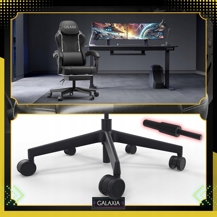 FOTEL GAMINGOWY BIUROWY Obrotowy Kubełkowy Krzesło Gamingowe Z Podnóżkiem