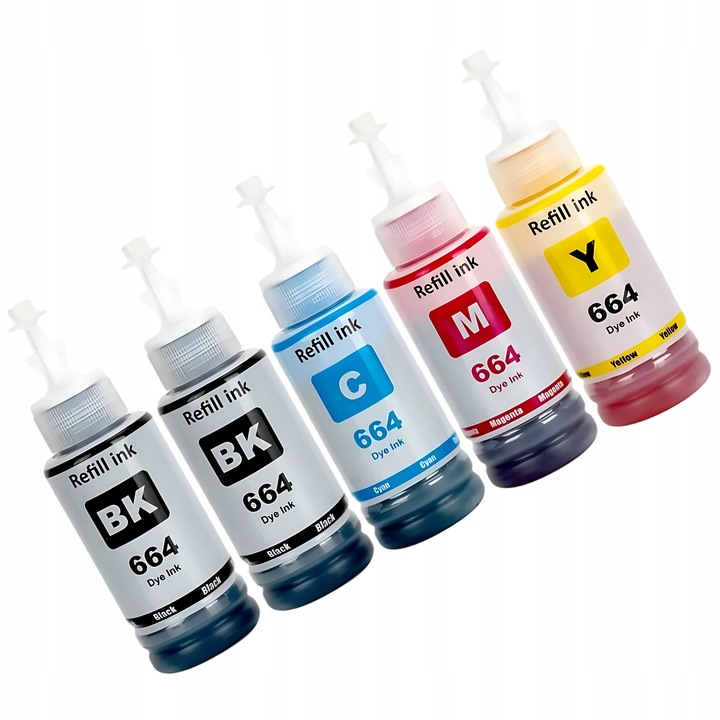 5 x TUSZ DO DRUKARKI EPSON 664 ECOTANK ITS L3050 L3060 L3070 L382 L210 L386