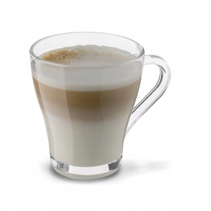 ZESTAW KUBKÓW SZKLANYCH 6x250ml SZKLANKI do kawy herbaty z uchem