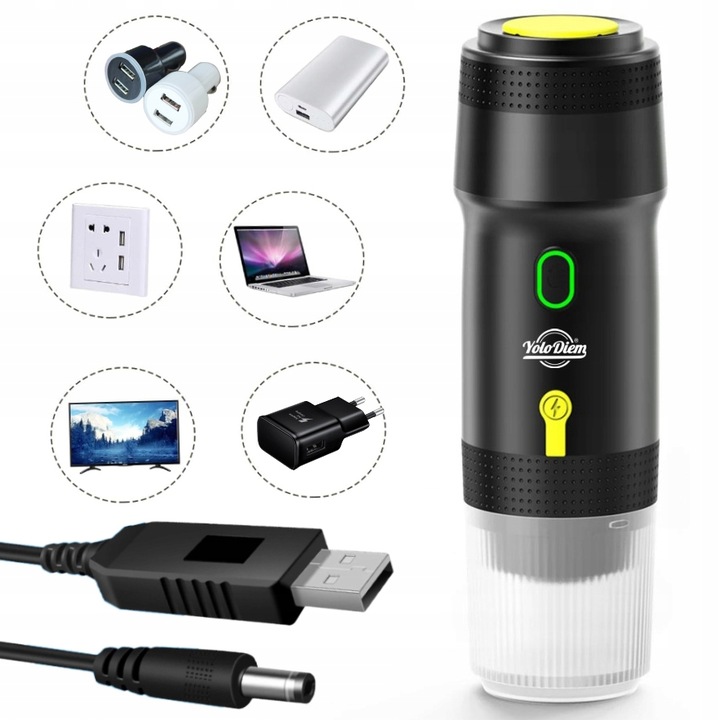 PRZENOŚNY EKSPRES DO KAWY 125W 3W1 Turystyczny Bezprzewodowy