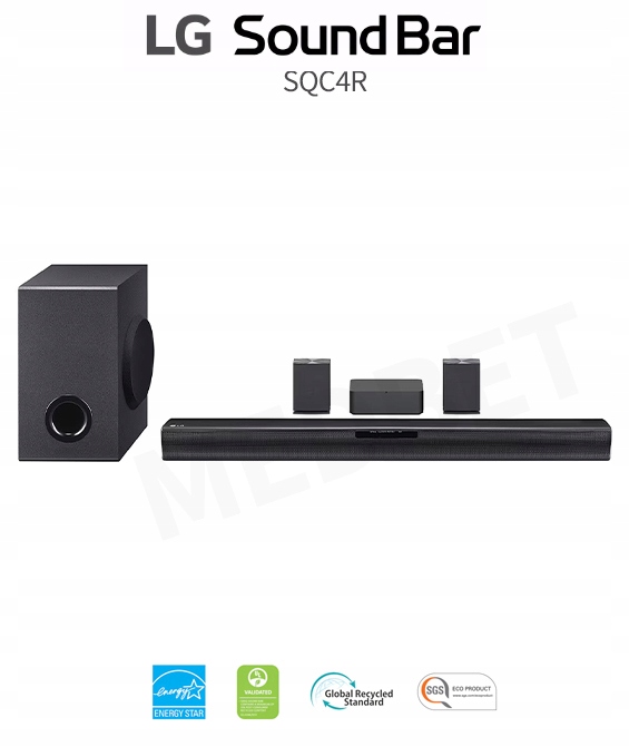 SOUNDBAR LG SQC4R 220W 4.1 BLUETOOTH USB TYLNE GŁOŚNIKI BEZPRZEWODOWY SUB