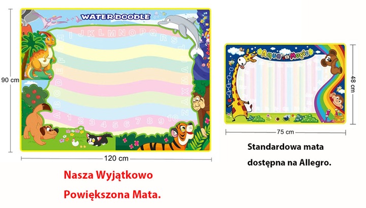 DUŻA MATA WODNA DO MALOWANIA WODĄ PIECZĄTKI 120x90