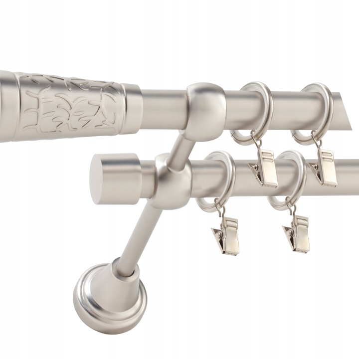 KARNISZ PODWÓJNY FI 19+19 240 cm CICHE KÓŁKA WZORY