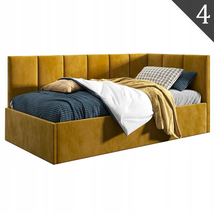 Łóżko młodzieżowe 120x200, Supreme Roma, Tapczan, Pojemnik, Jasny