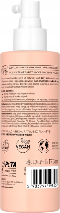 NEBOA Spray do reanimacji skrętu włosów by Curly Madeleine, 175ml
