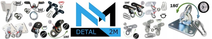 Uchwyt montażowy sufitowy z ŁOŻYSKIEM i szeklą sufitowe hak 180 Biały