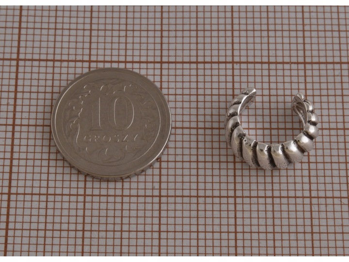 Nausznica srebrna próba 925 ear cuff Rogalik rogal kn215 1,4g.