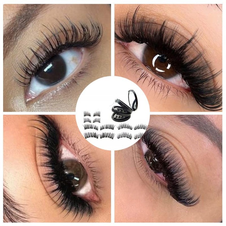 RZĘSY MAGNETYCZNE 8 PARY WIELOKROTNEGO UŻYTKU Z APLIKATOREM 3D