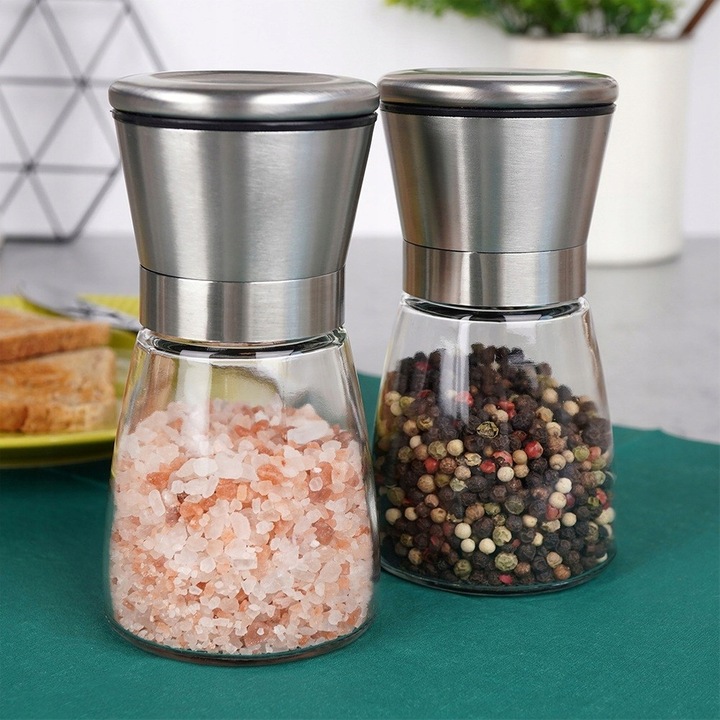 2x Młynki KUCHENNE zestaw komplet młynków do mielenia pieprzu soli przypraw
