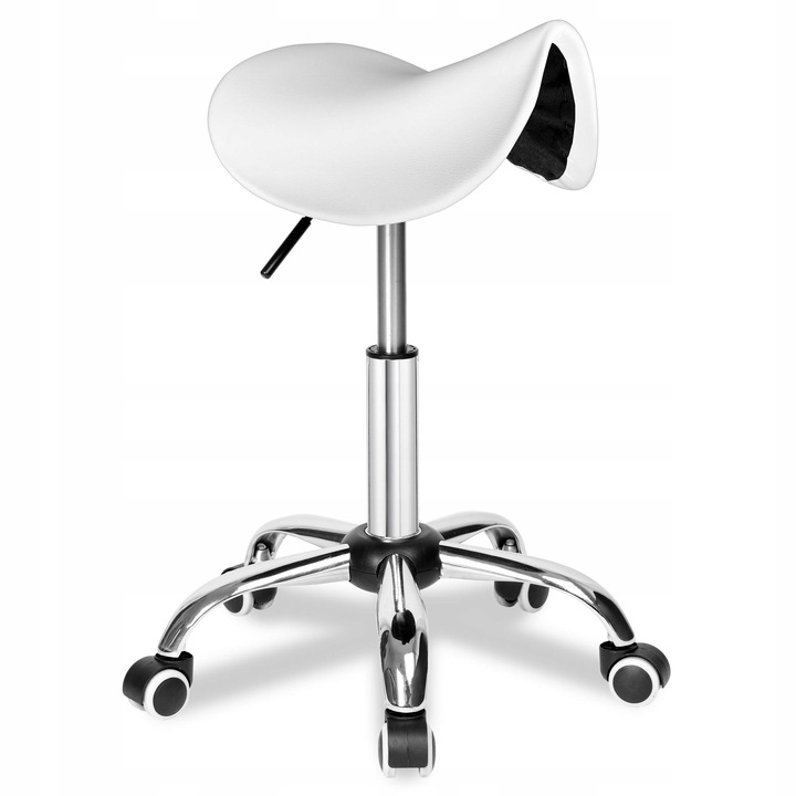 STOŁEK KOSMETYCZNY TABORET FRYZJERSKI NA KÓŁKACH REGULOWANY OBROTOWY