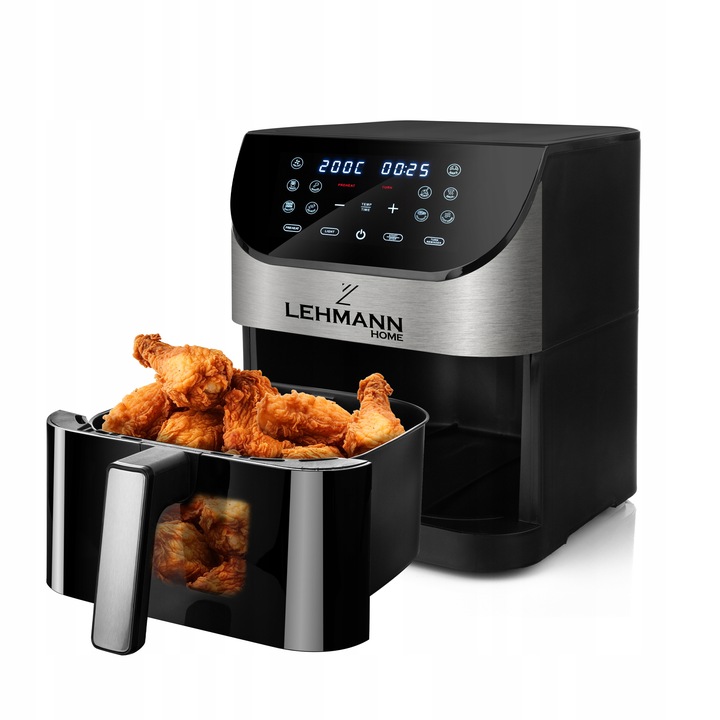 FRYTKOWNICA BEZTŁUSZCZOWA FRYTOWNICA AIRFRYER DUŻA 12 PROGRAMÓW 6l 1500W