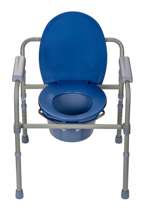 KRZESŁO TOALETOWE TOALETA WC DLA SENIORA SKŁADANE 3w1 PRZENOŚNE MOCNE MED