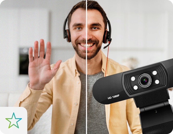 KAMERA INTERNETOWA KAMERKA FULL HD MIKROFON LED