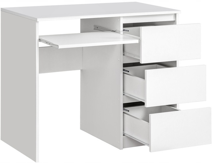 Biurko RADEK 90 cm białe komputerowe 3 szuflady prawe laminowane