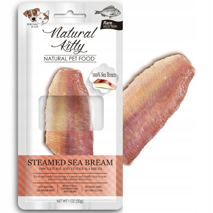 Natural Kitty - Gotowany na parze dorada 6 x 30 g