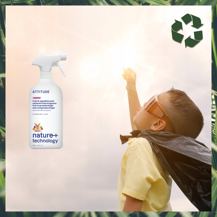 Płyn do Mycia Owoców i Warzyw 800 ml Naturalny Attitude Bezzapachowy Eko