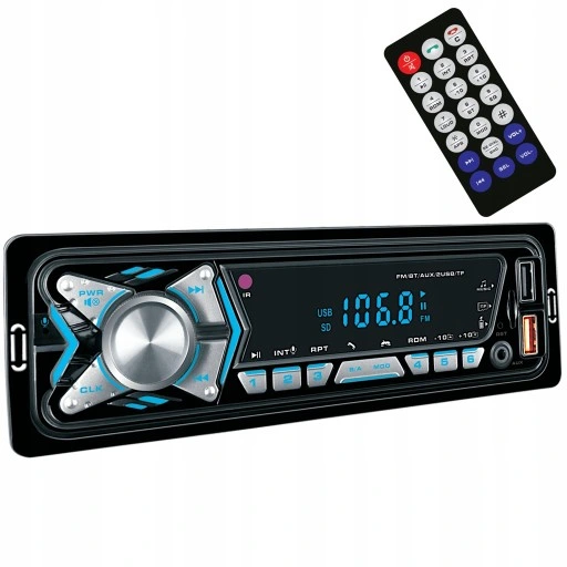 RADIO SAMOCHODOWE BLUETOOTH 1-DIN USB AUX SD MIKROFON PILOT BATERIA ZESTAW