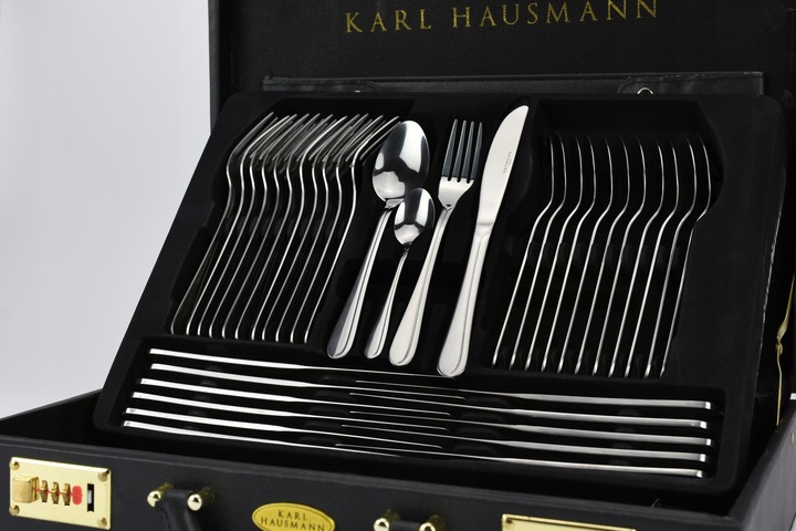 KOMPLET SZTUĆCÓW 72 EL WALIZKA DLA 12 OSÓB zestaw srebrne sztućce