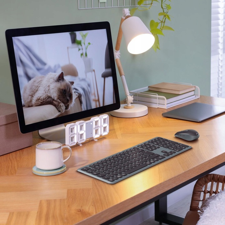 KLAWIATURA I MYSZKA Zestaw Bezprzewodowy Hama WKM-550 Czarno-Szara